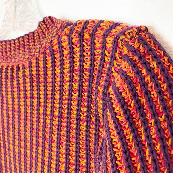 CAbi Melange Lava Cable Knit Ribbed Crewneck Pullover Sweater Size M - Picture 14 of 14